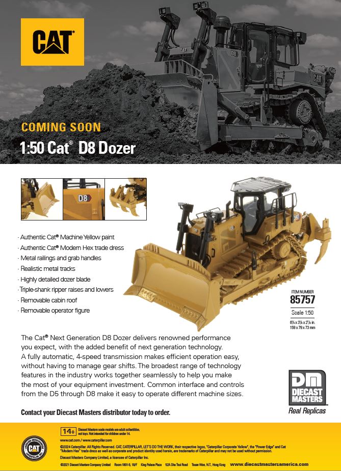 1:50 Cat D8 Dozer (Standard Configuration), High Line Series