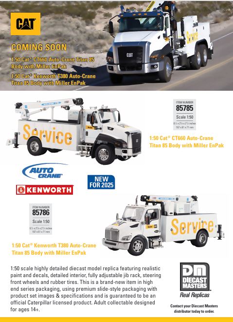 1:50 Cat ® 1:50 Kenworth T380 Auto-Crane Titan 85 Body with Miller