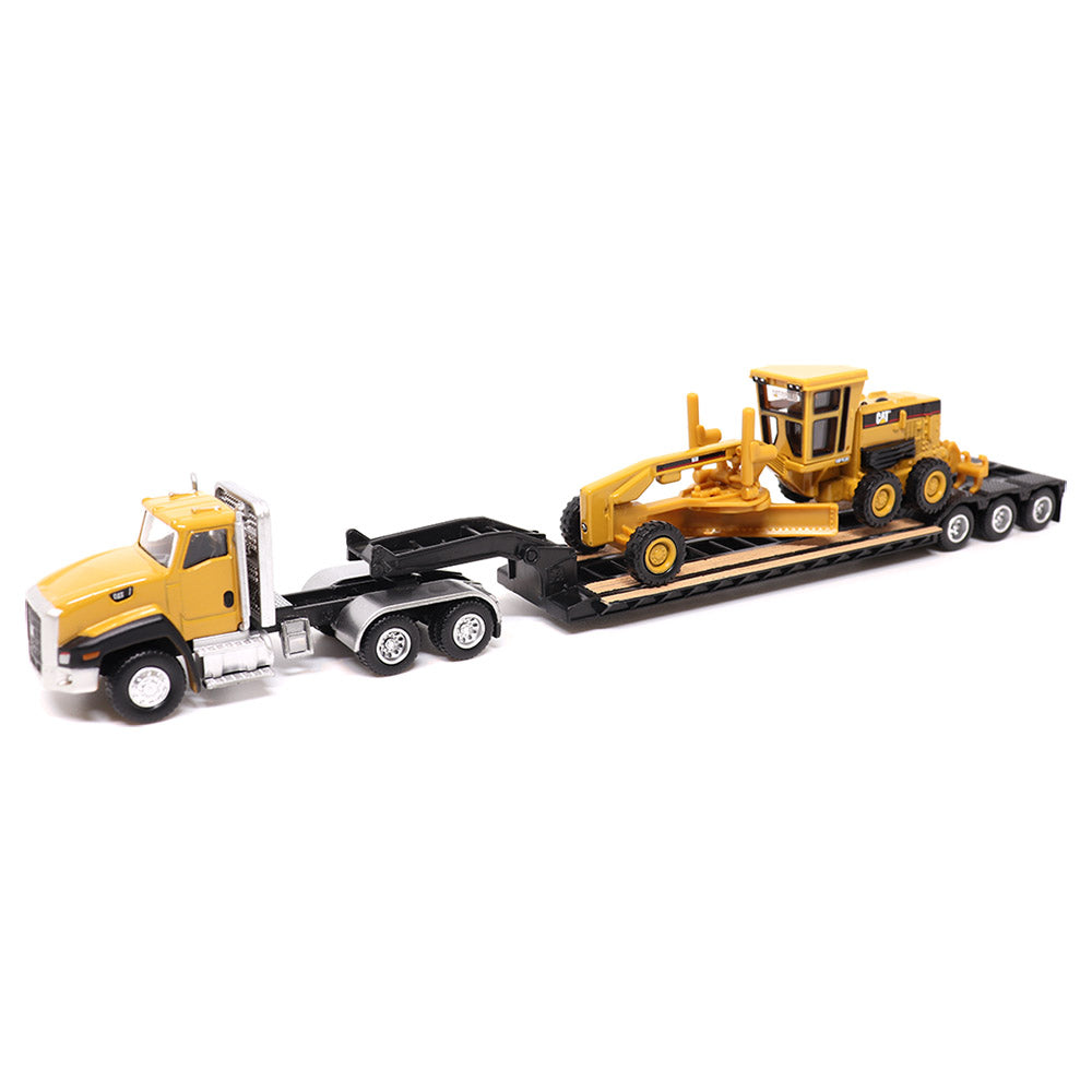 1:87 Cat CT660 Day Cab Tractor with Lowboy Trailer and Cat 163H