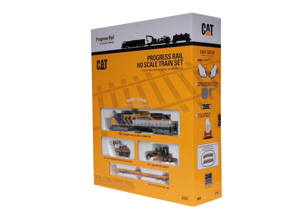 Cat Progressive Rails Caterpillar Progress Rail HO scale Train Set Collectible Diecast Scale ...