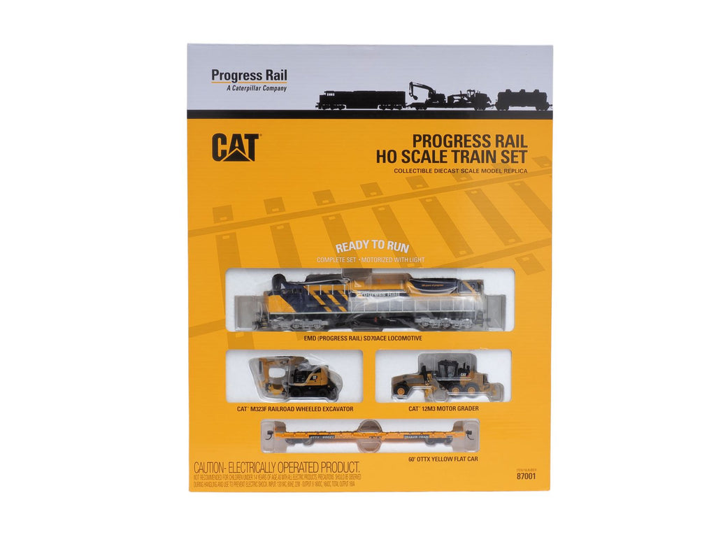 Caterpillar Progress Rail HO scale Train Set Collectible Diecast Scale ...
